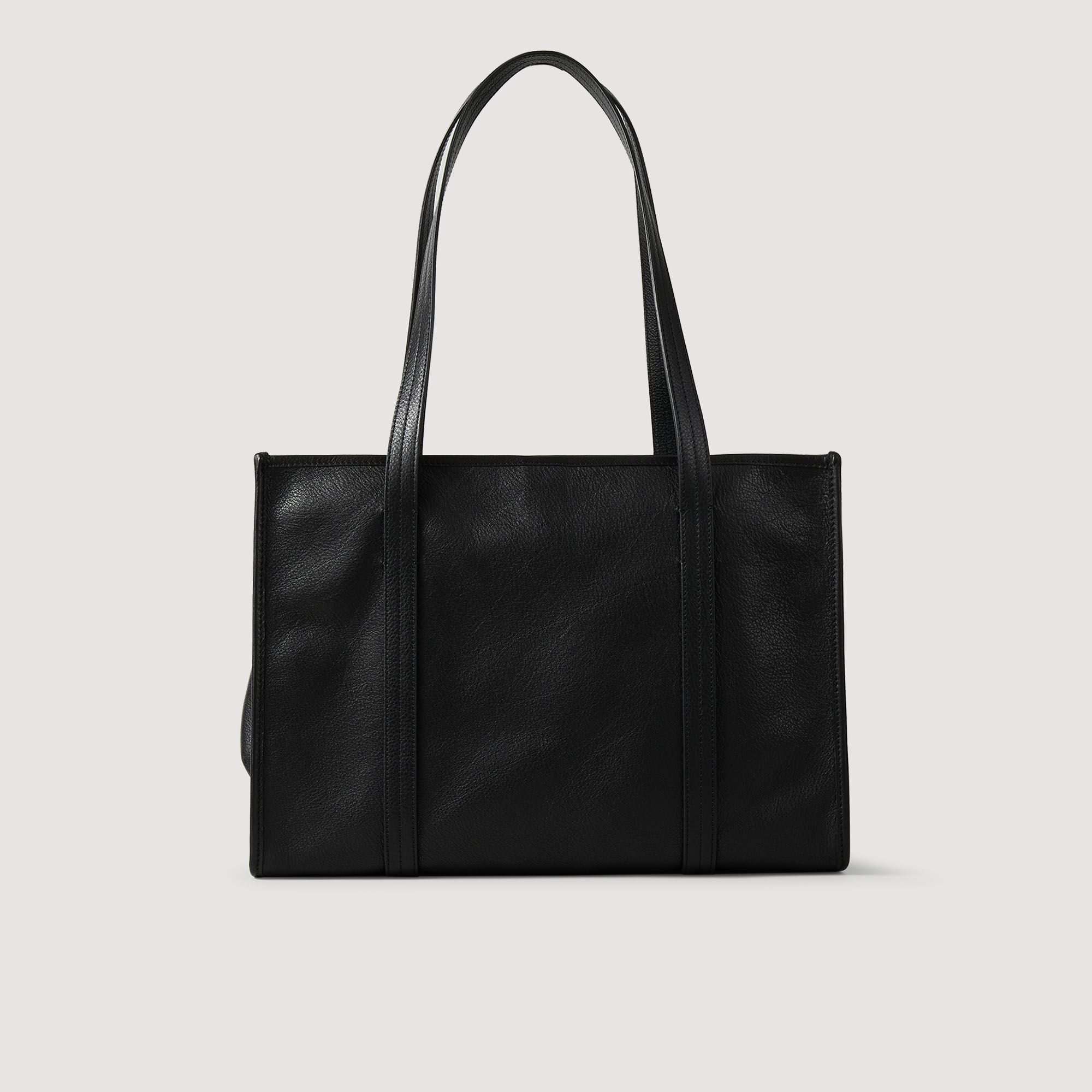 【SALE／60%OFF】 Soft leather tote bag black / gray For Women | Sandro Paris ビジネスバッグ