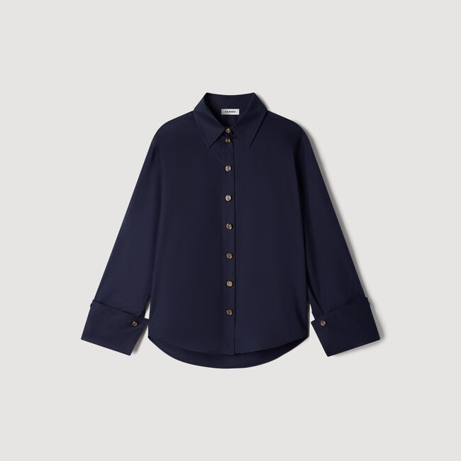 Cotton shirt with wide cuffs