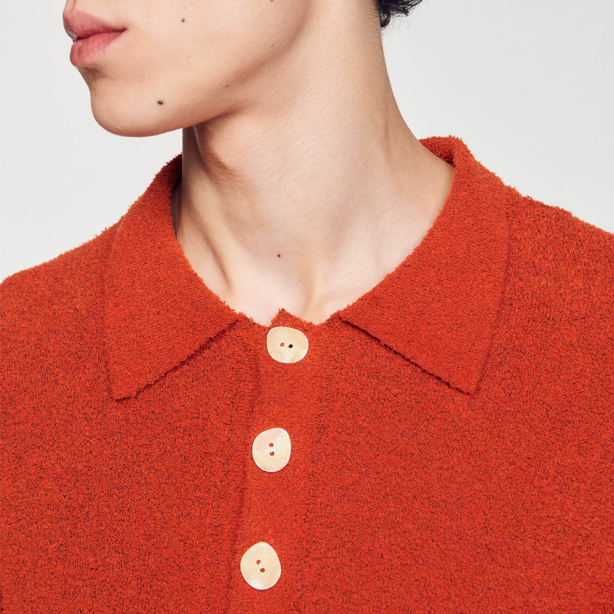 Terry knit polo shirt