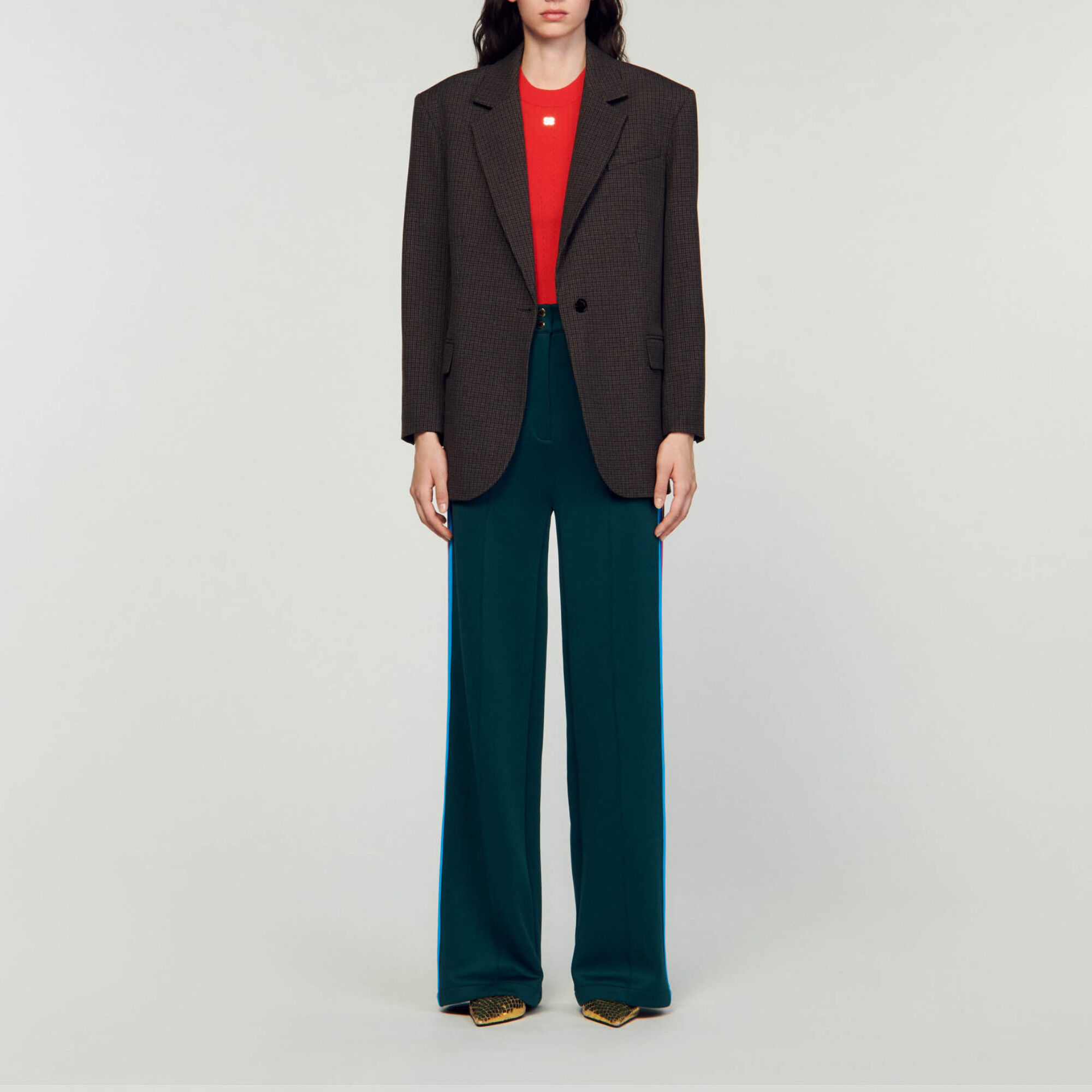 商品画像：Long coat blue For Women | Sandro Paris 3