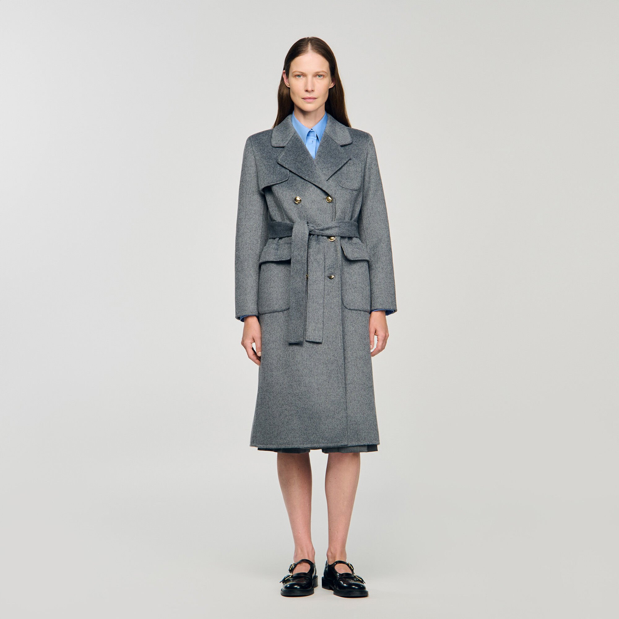 Double-faced check coat