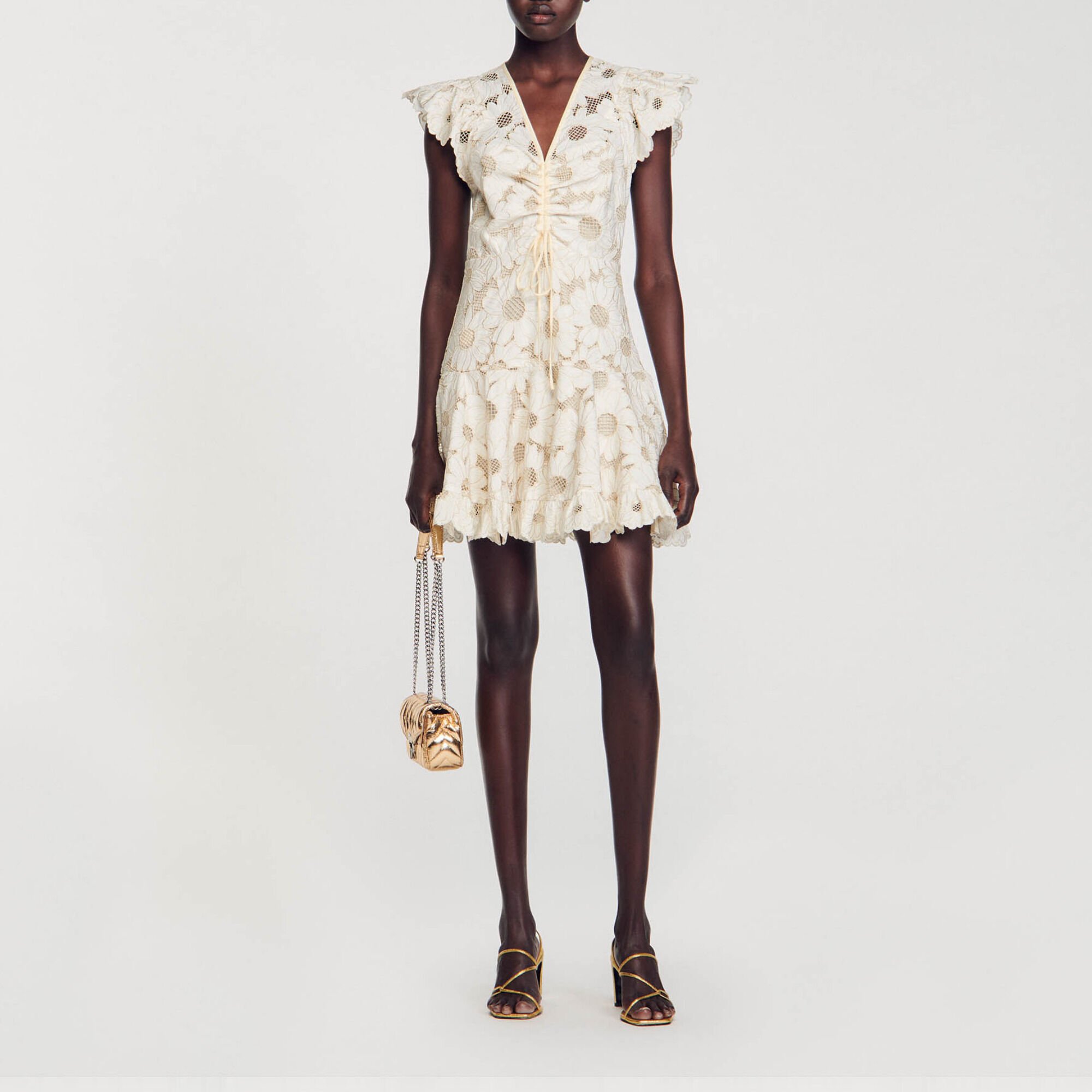 Daisy guipure short dress