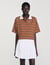 Striped rhinestone polo