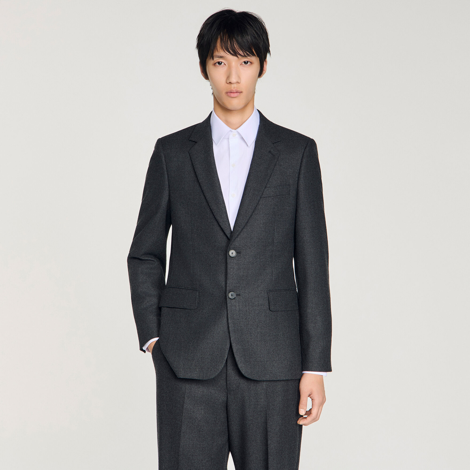 Tailored Virgin Wool Suit Jacket