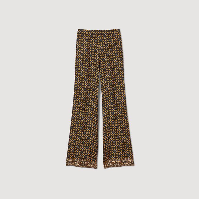 Printed satin trousers - Pants & Shorts - Sandro-paris.com
