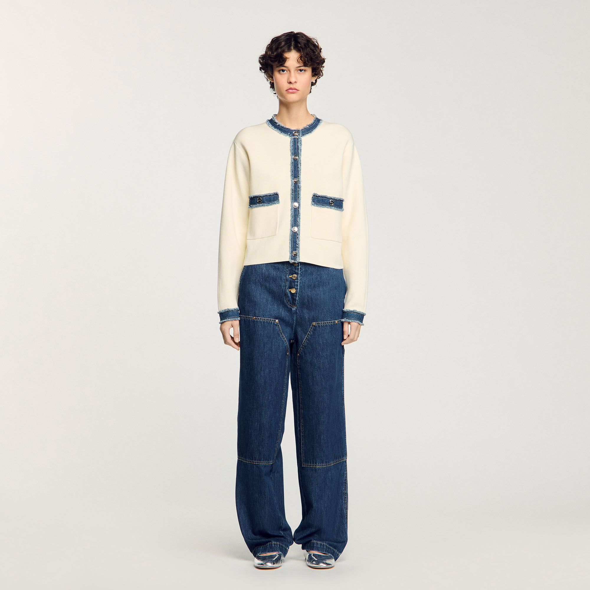 SANDRO 売れ筋商品|||サンドロ カーディガン アウター レディース Cardigans White ホワイト（白）系 M sandro(サンドロ) カーディガン(レディース