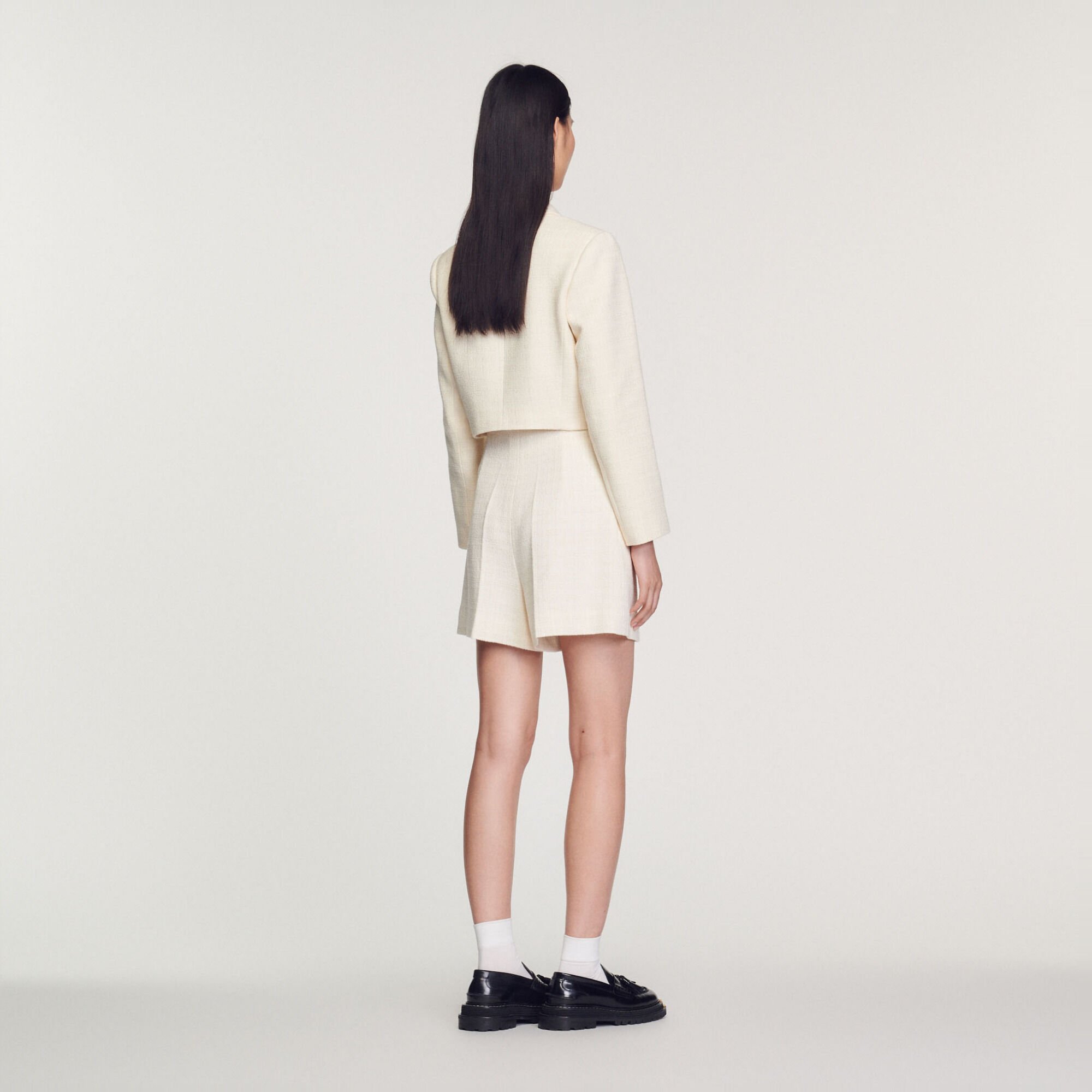 Tweed high-waisted shorts