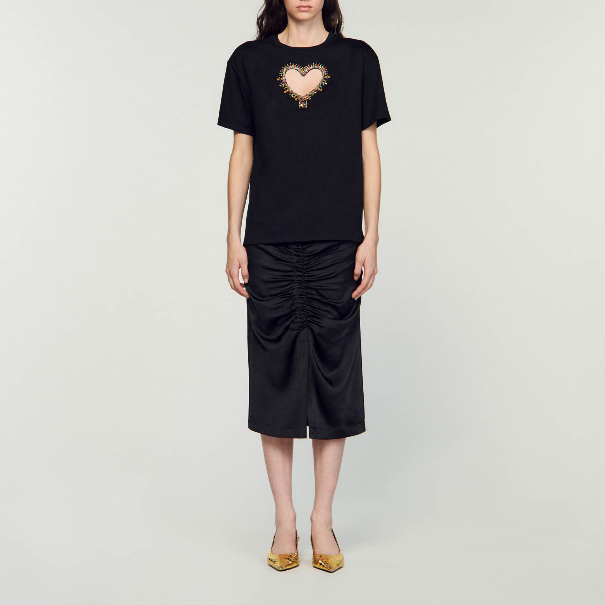 HTH Glitter Heart Logo Tee ブラック 黒 Tシャツ ブラック HTH Glitter Heart Logo Cropped Tee - メルカリ
