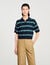 Polo-neck striped sweater