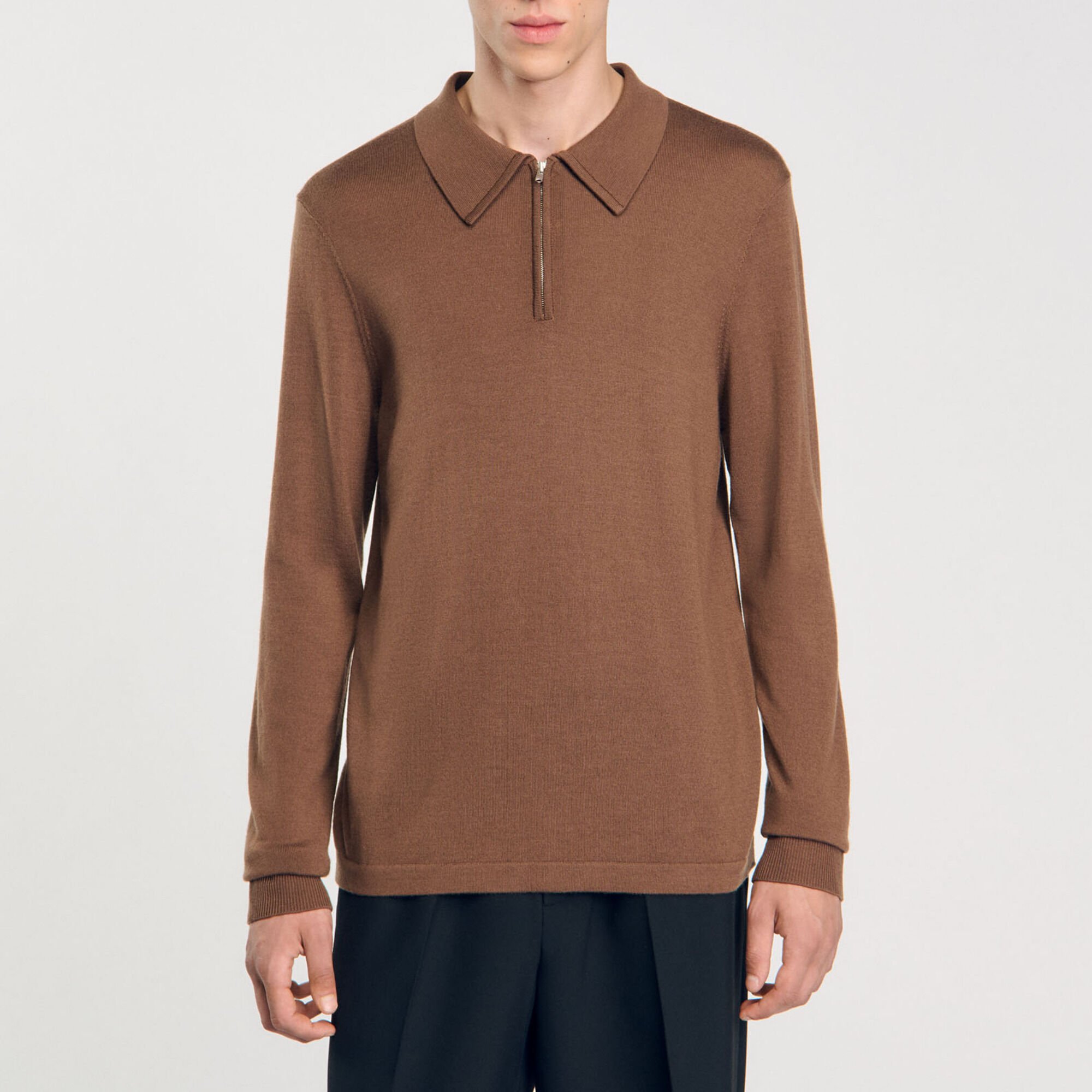 Knitted polo sweater