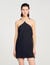 Mini cape dress with rhinestones