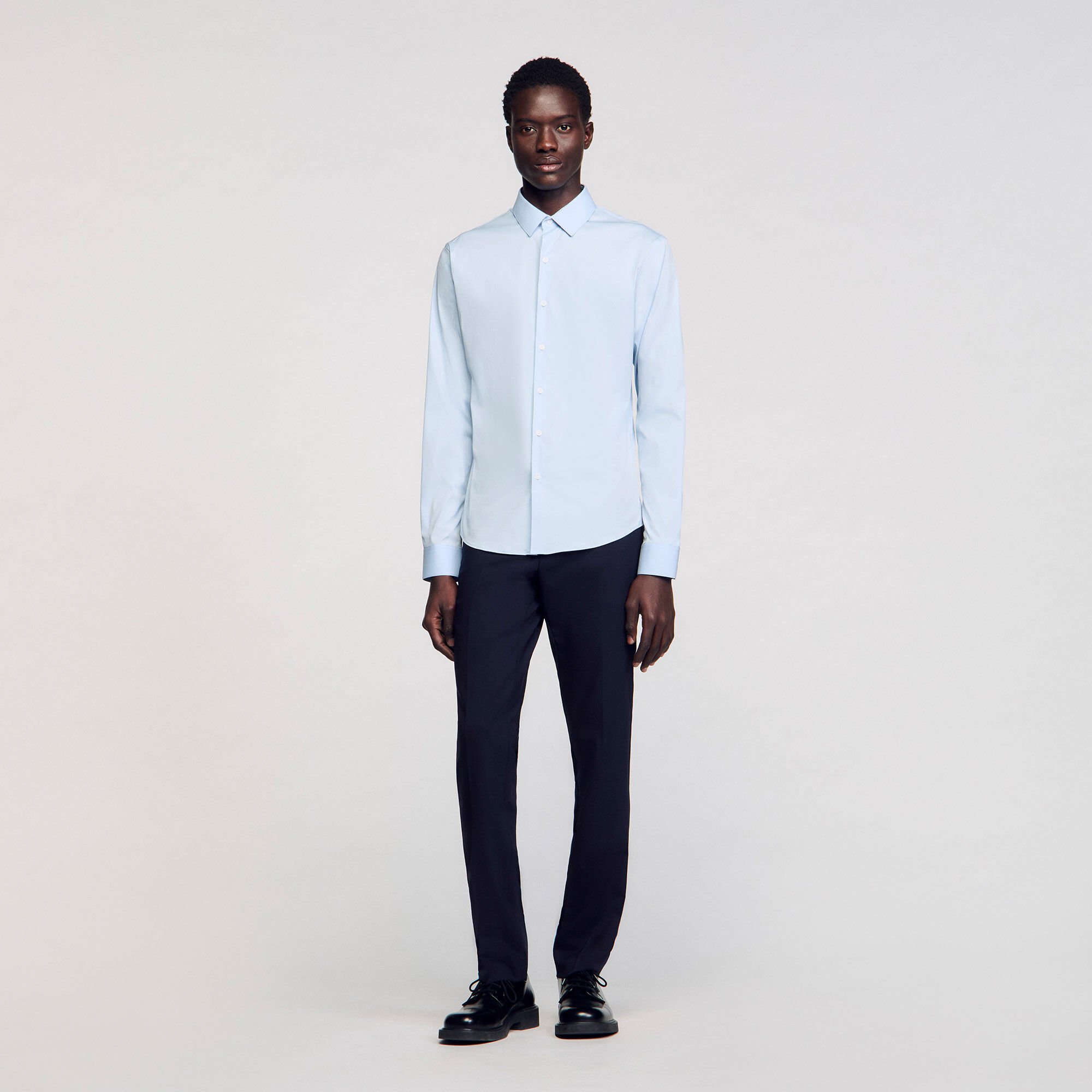 Fitted stretch cotton shirt