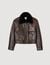 Distressed leather jacket