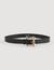 Wide leather belt with a square buckle