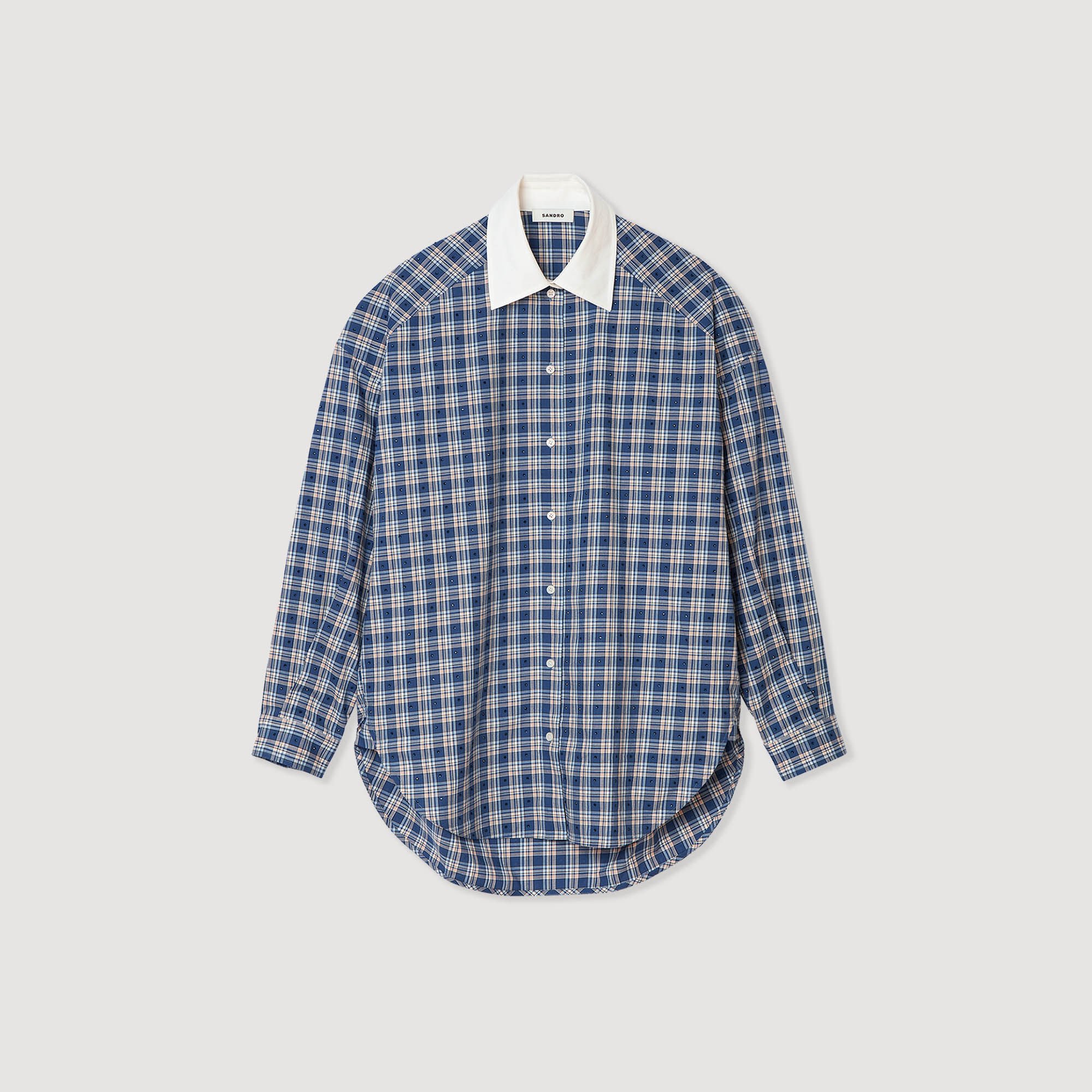 Rhinestone check shirt