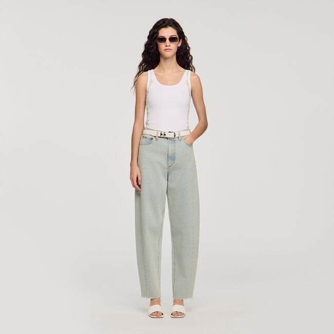 Vest top with lace detail