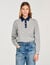 sweater with denim collar