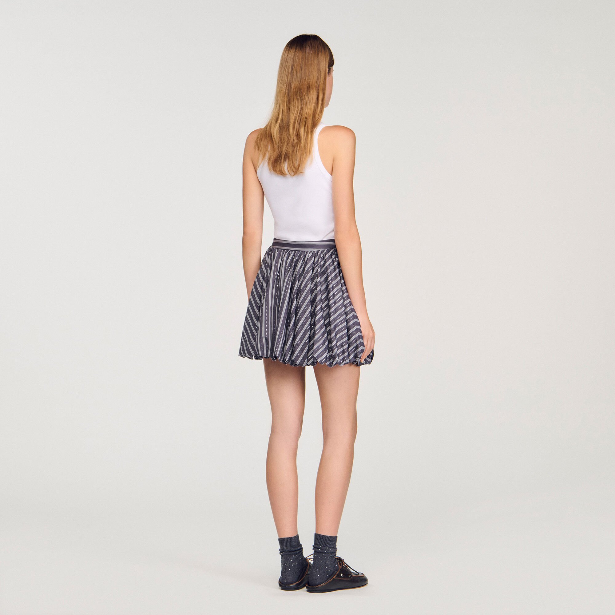 Striped rhinestone bubble skirt