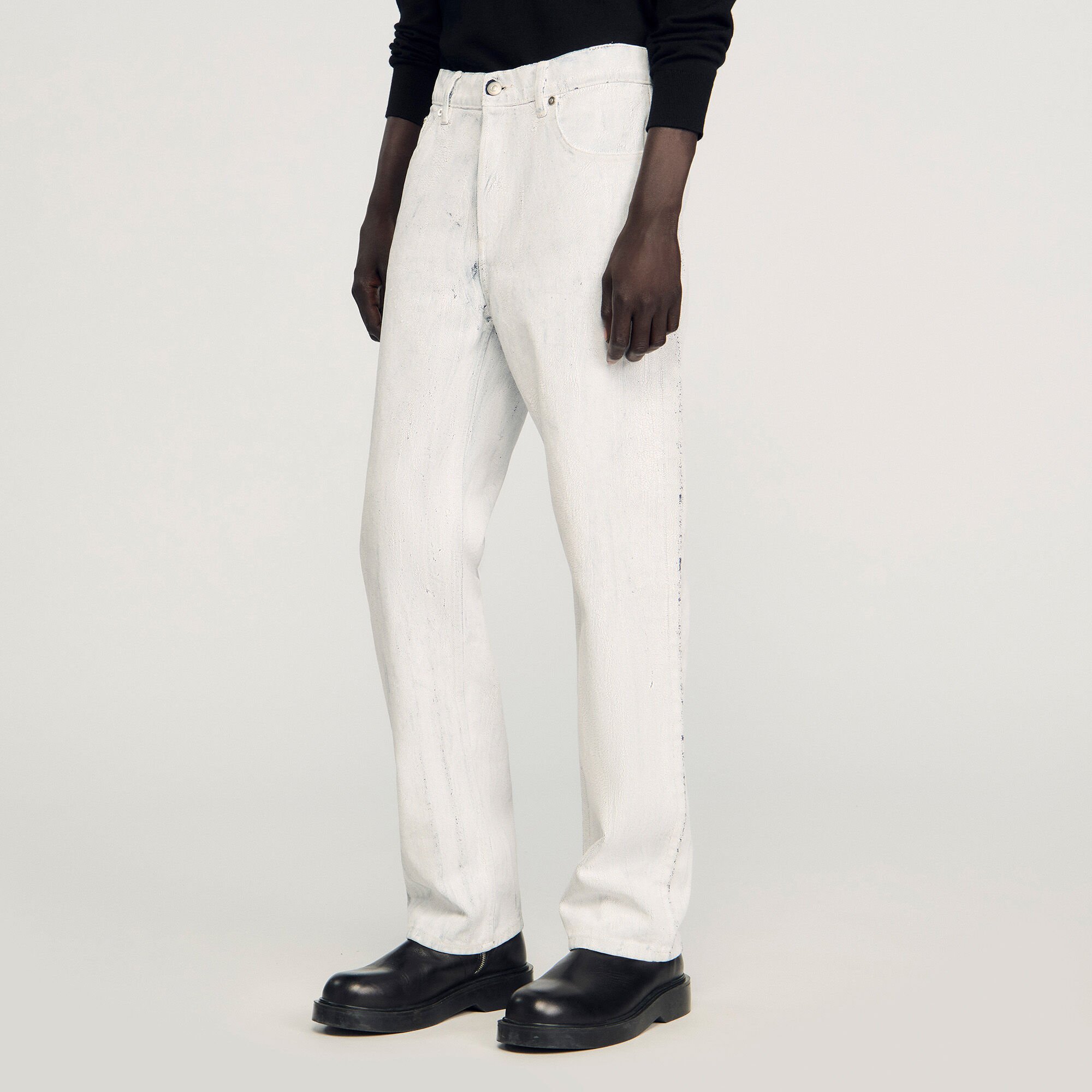 Regular crackle-effect jeans Regular crackle-effect jeans