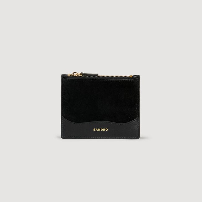 Leather and suede cardholder