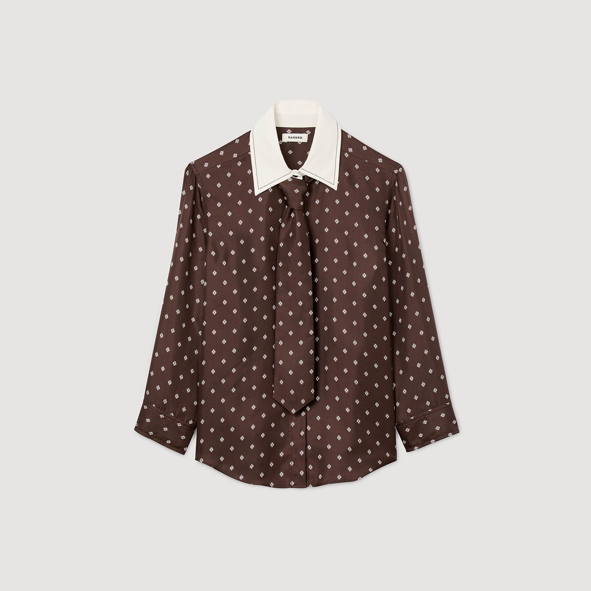 Flowy tie print shirt