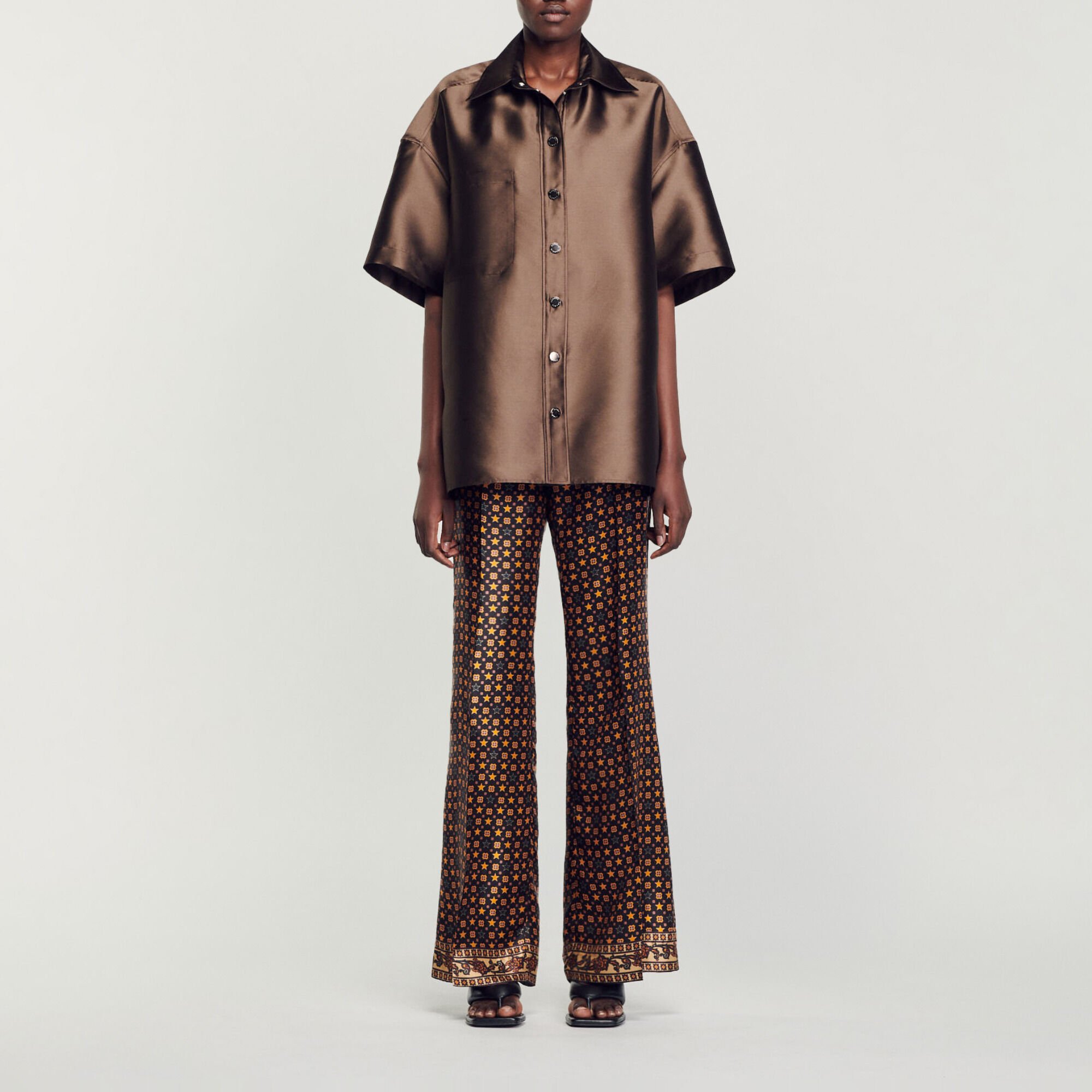 Oversize satin shirt
