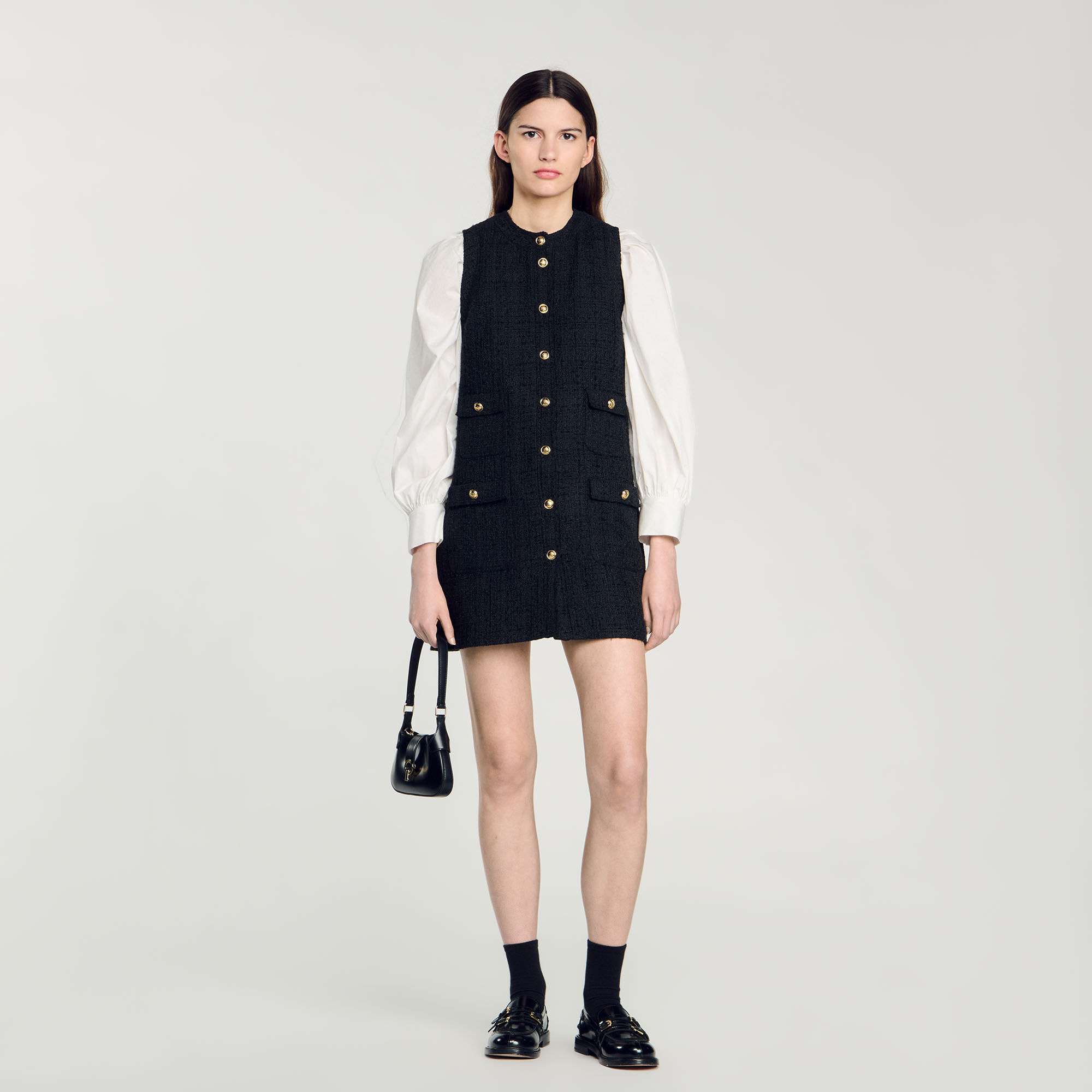 Short tweed dress top
