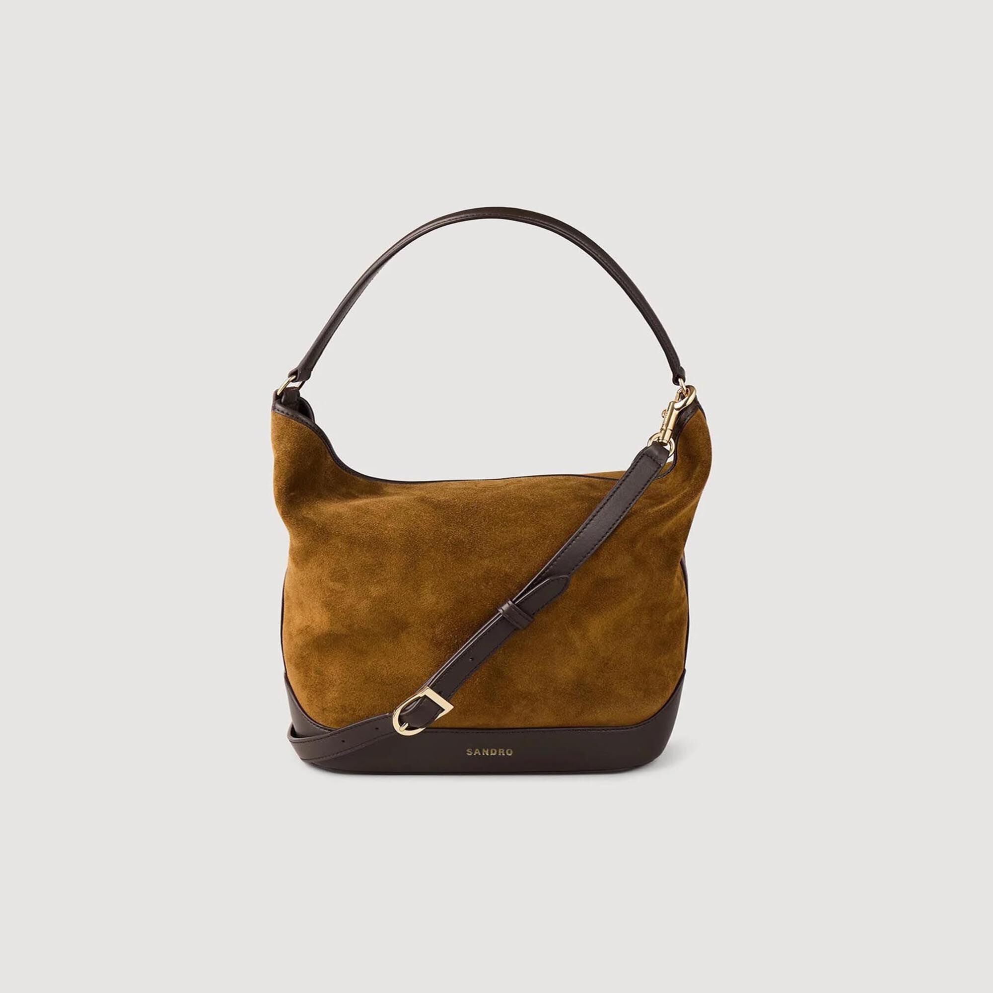 Suede and Leather Bucket Bag Tangoso