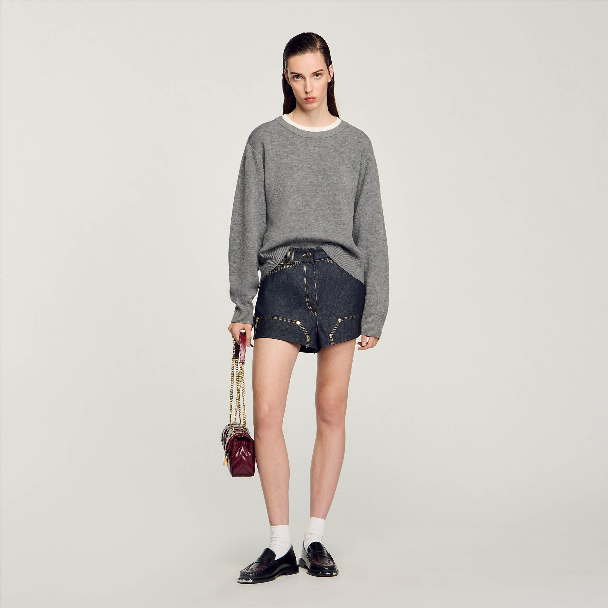 Contrast Collar Sweater