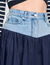 Mixed-material maxi skirt