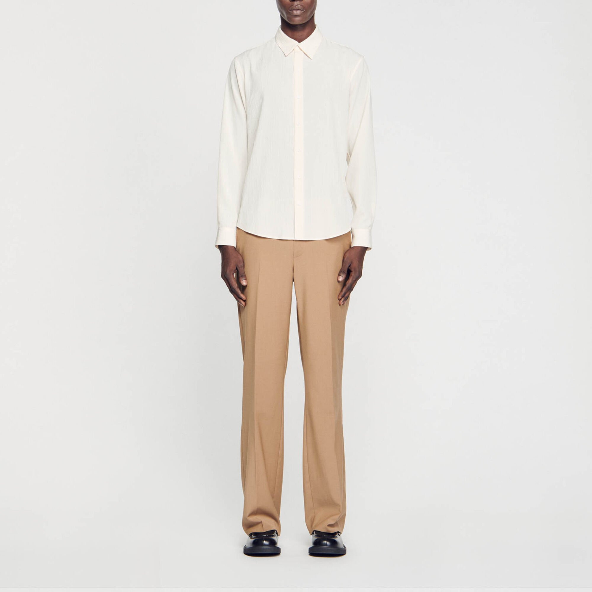 Pleated loose-fit shirt