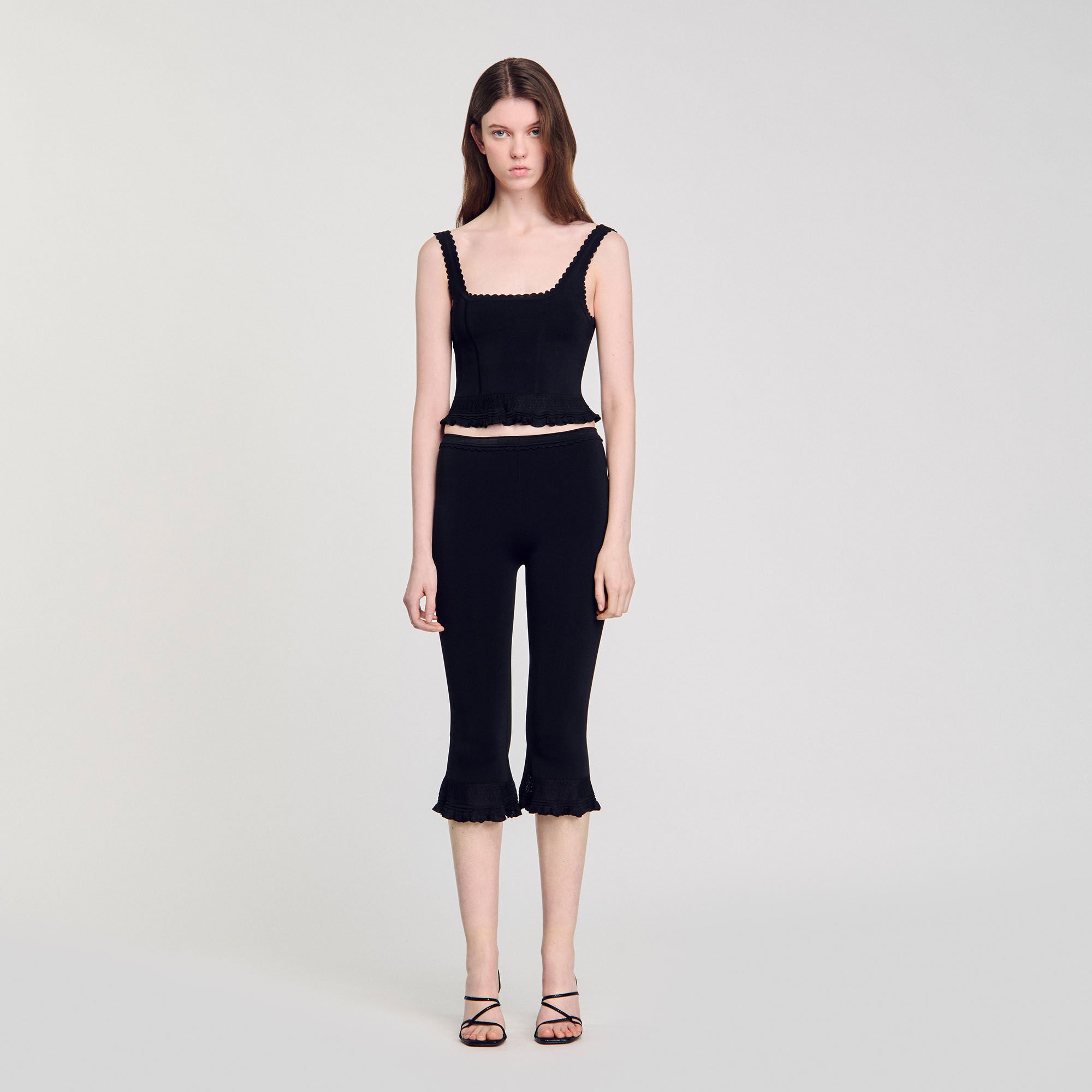 Ruffled capri pants