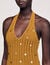 Maxi knit dress with fringes