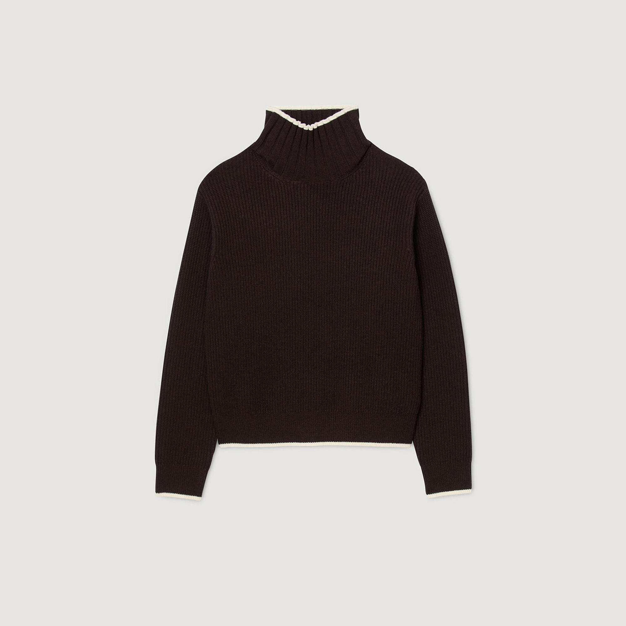 Turtleneck sweater brown For Women | Sandro Paris