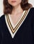 Contrast V-neck jumper