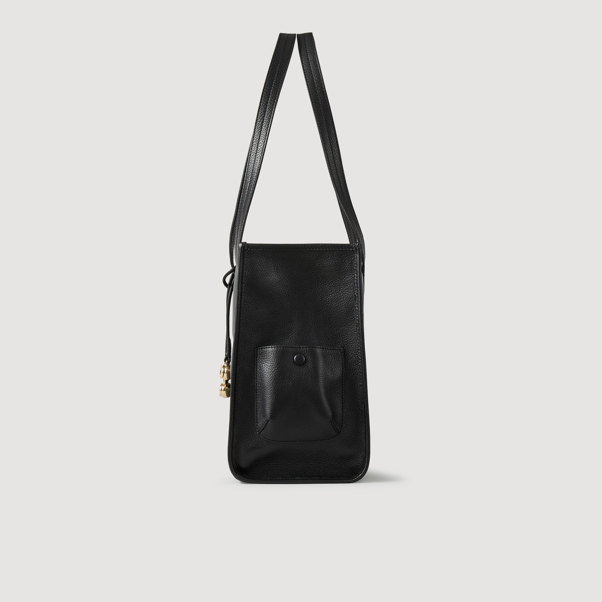 Soft leather tote bag