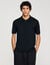 Knitted polo with zip collar