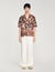 Loose-fit print shark collar shirt