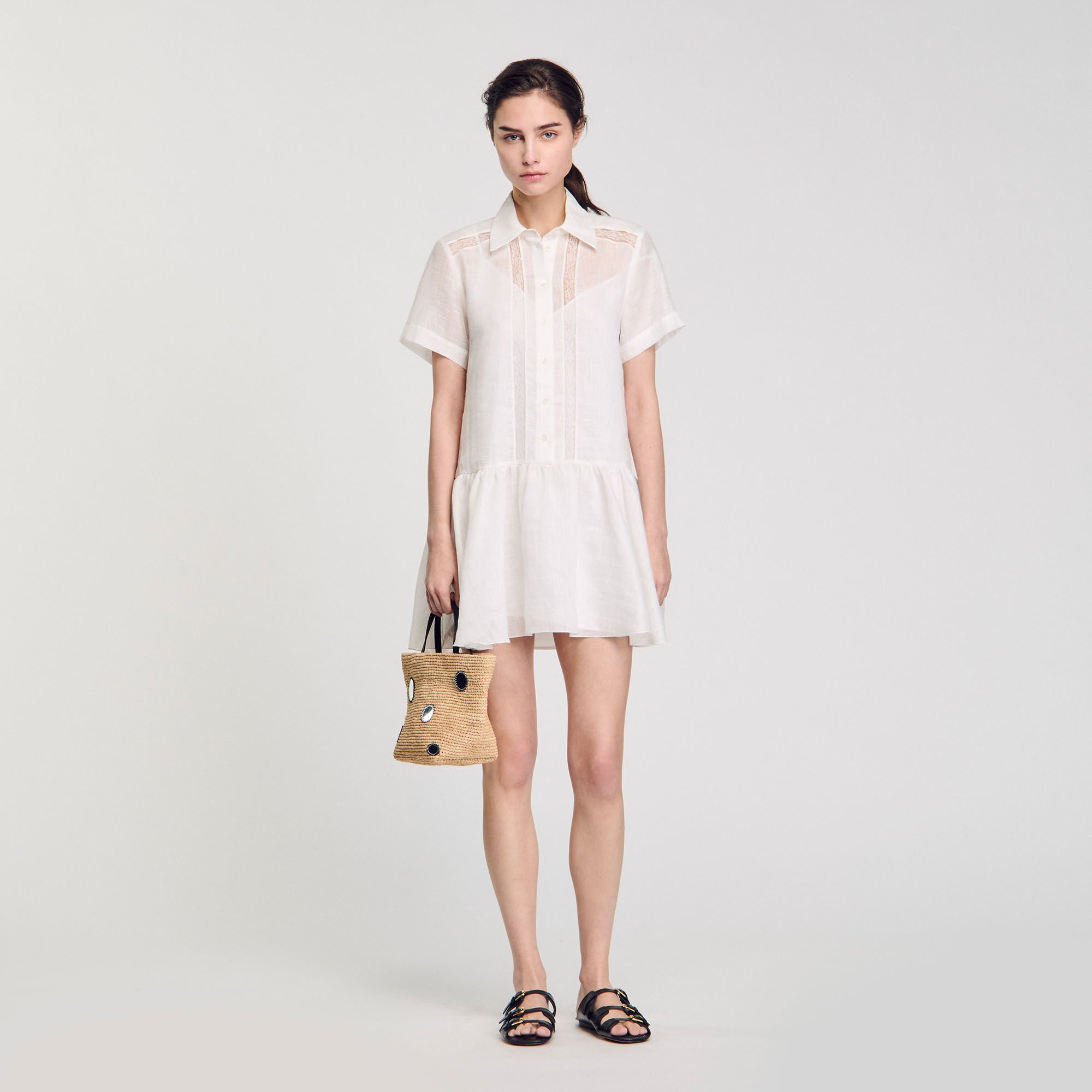 Mini dress with lace details