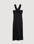 Slit satin-effect maxi dress