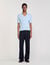 Rib knit polo shirt