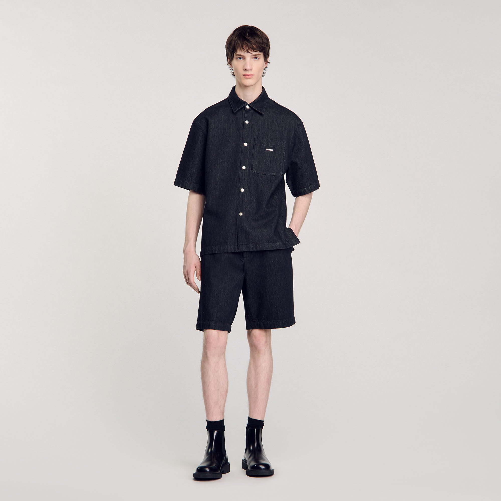 Raw denim shirt