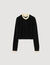 Pointelle collar cardigan