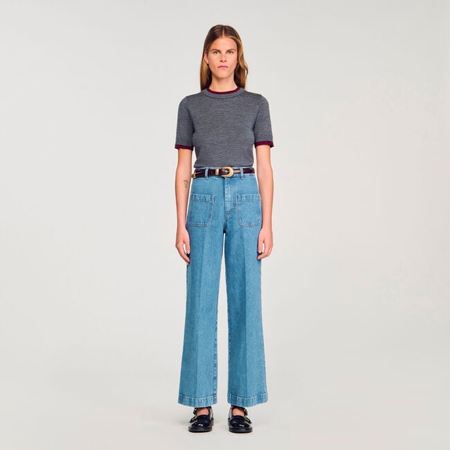 Two-tone cropped sweater