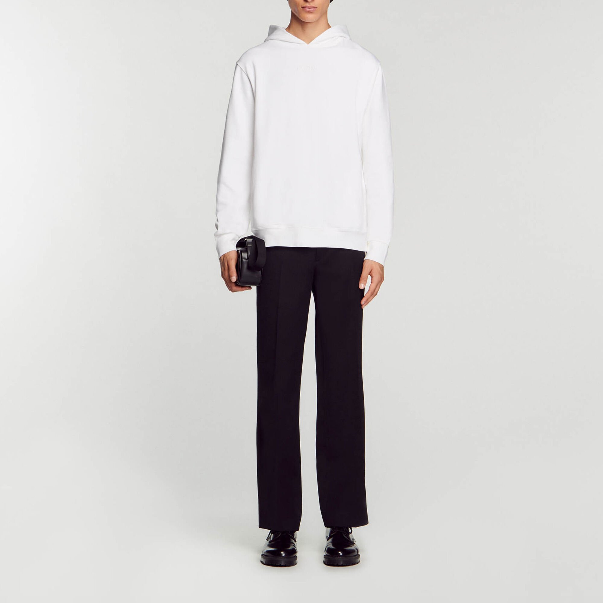 Hooded sweatshirt with rubber logo