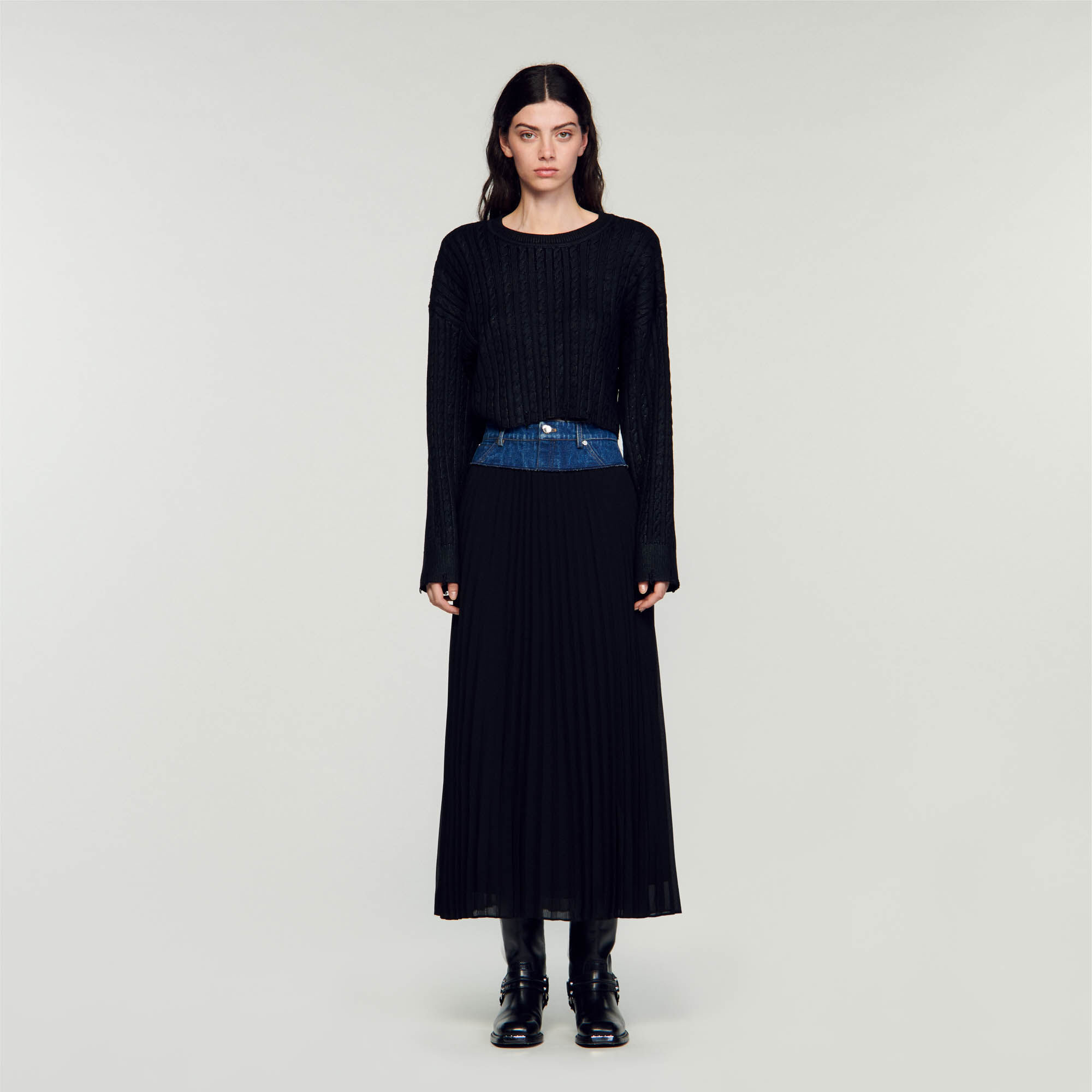 Sandro hotsell denim skirt
