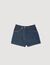 Denim shorts with leather details