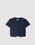 Rounded hem buttoned crop top