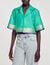 Rhinestone jacquard cropped shirt