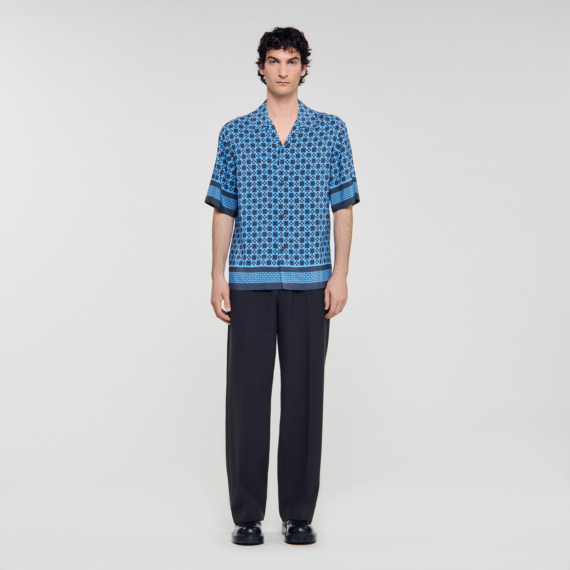 Square Cross motif flowing shirt